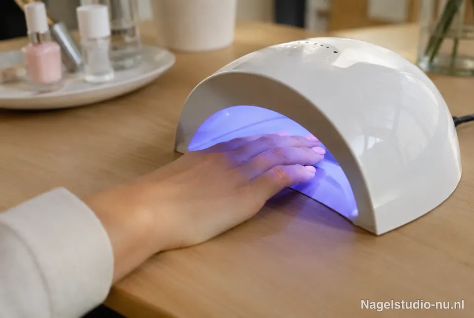 Gelnagels uitharden onder een UV-lamp